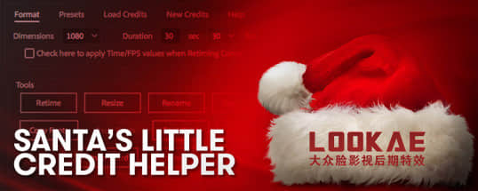 AE脚本：电影片头片尾演职人员字幕介绍滚动效果 Aescripts Santa’s Little Credit Helper + 使用教程-精品资源站