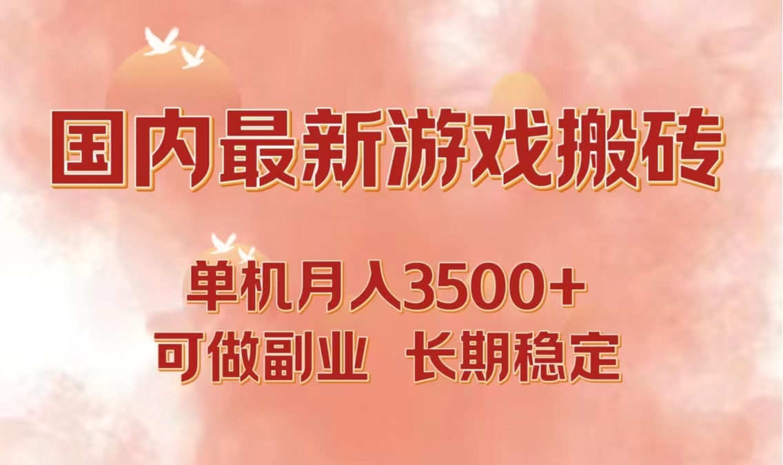 （12775期）国内最新游戏打金搬砖，单机月入3500+可做副业 长期稳定-精品资源站
