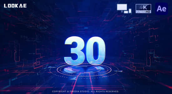 AE模板-未来科技感数字倒计时动画片头 Digital Countdown V2-精品资源站