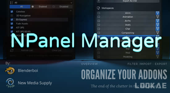 Blender插件整理管理工作流工具 N Panel Manager v1.2-精品资源站