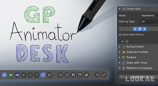 Blender插件-模拟铅笔手绘线条动画 GP Animator Desk v1.6.0-精品资源站