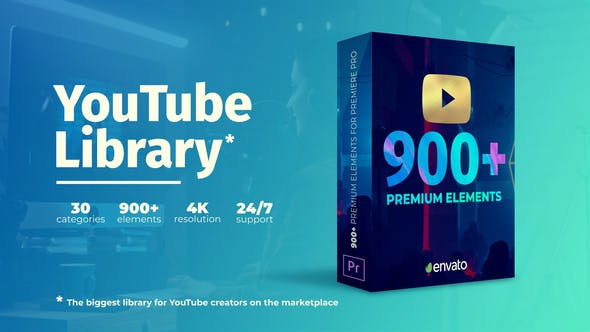 PR模板预设-900种时尚文字标题动画视频无缝转场预设 Youtube Pack – Transitions & Assets-精品资源站