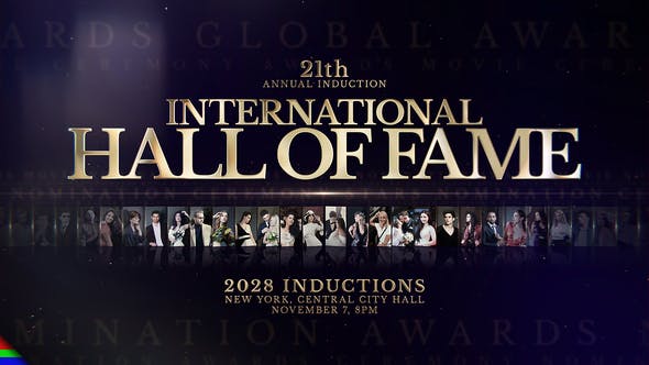 AE模板-最佳演员优秀个人颁奖典礼介绍开场宣传片头 Awards Hall of Fame-精品资源站