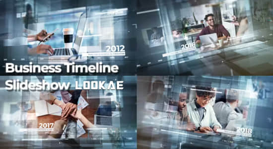 AE模板-数字科技感公司企业时间发展历程展示动画 Business Timeline Presentation-精品资源站