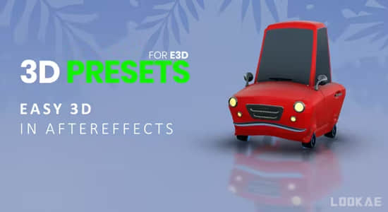 AE模板-80种E3D三维模型弹跳旋转飞行动画预设 3D Motion Presets-精品资源站