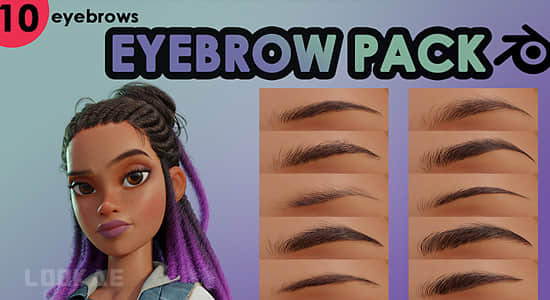 Blender插件-睫毛眉毛预设包 Eyebrow & Eyelash Pack-精品资源站