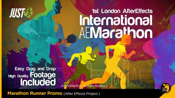 AE模板-马拉松长跑体育运动开场片头 Marathon Runner Promo-精品资源站