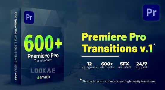 PR模板-600个视频转场过渡预设 Transitions for Premiere Pro-精品资源站