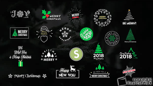 FCPX插件：14个新年圣诞节字幕标题动画 Christmas Titles-精品资源站