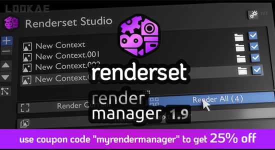 Blender插件-渲染设置储存管理 Render Manager Addon Renderset V2.0.1-精品资源站