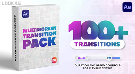 AE模板-100种多画面网格分屏转场过渡动画 Multiscreen Transitions-精品资源站