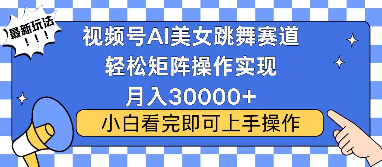 视频号蓝海赛道玩法，当天起号，拉爆流量收益，小白也能轻松月入30000+-精品资源站