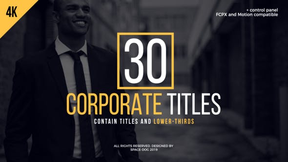 FCPX插件-30种简洁商务文字标题排版动画 30 Corporate Titles-精品资源站