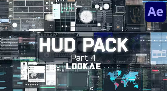 AE模板-20组科技感UI用户界面动画 HUD Pack Part 4-精品资源站