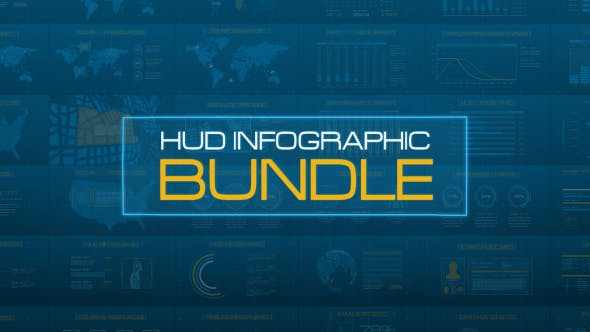 AE模板-150个未来数字科技HUD信息图表UI元素场景动画 HUD Infographic-精品资源站