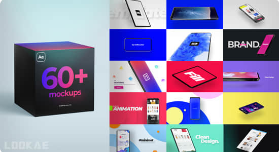 AE模板-60种手机平板用户界面APP应用宣传介绍动画 Mockup Kit-精品资源站