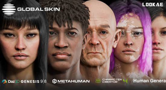Blender插件-真实人物皮肤着色器材质贴图预设 Globalskin – Ultimate Skin Shader-精品资源站