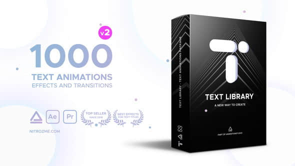 AE脚本：1000种文字动画预设 Text Library V2 + 中文使用教程 Win/Mac-精品资源站