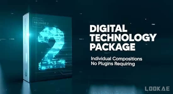 AE模板-未来科技感数字信息技术创意展示动画 Digital Technology Package 2-精品资源站