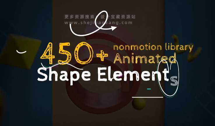 450种线条箭头爆炸图形-PR动画预设包Shape Elements Pack