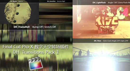 Final Cut Pro X 转场插件5个 Digital Heaven FCPX Transitions Pack 1-精品资源站