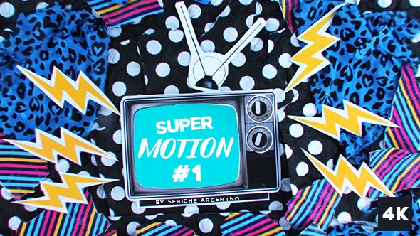 Apple Motion模板-复古抽帧定格元素动画片头 Super Motion 1-精品资源站