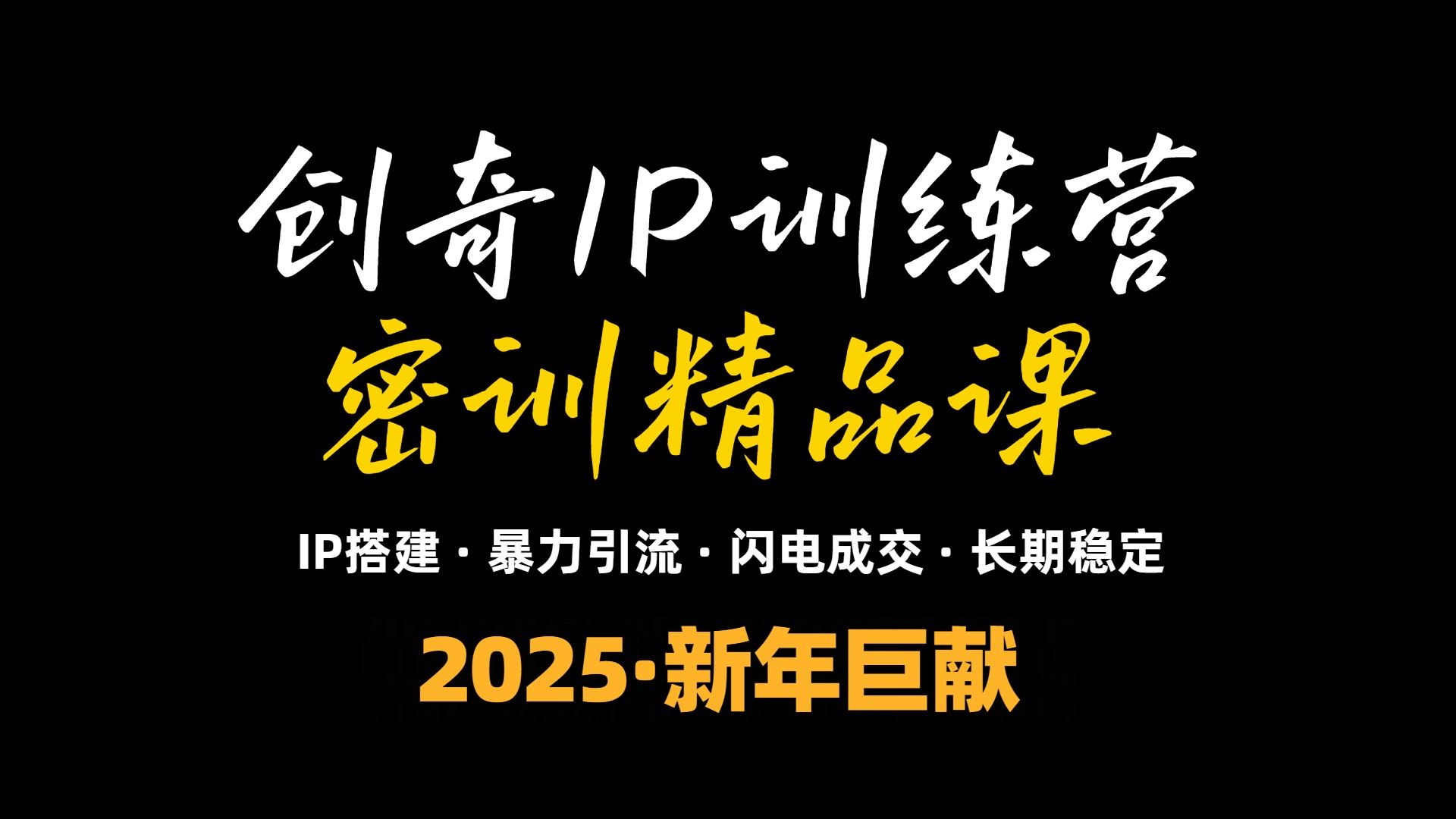 （13898期）2025年“知识付费IP训练营”小白避坑年赚百万，暴力引流，闪电成交-精品资源站