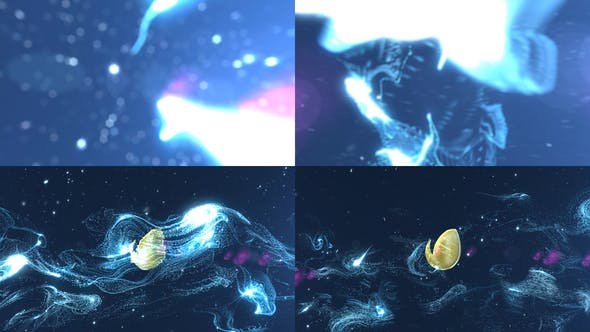 AE模板-颗粒条纹抽象粒子LOGO片头 Particles Streaks Logo Reveal-精品资源站