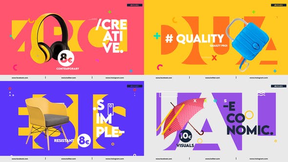 AE模版-现代时尚炫彩图形标题开场展示 Colorful Product Promo-精品资源站