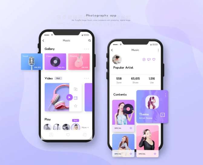 UI界面时尚购物APP单页风格展示PS模版设计素材图