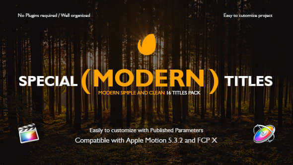 FCPX插件：16种时尚简洁文字标题动画 Special Modern Titles-精品资源站