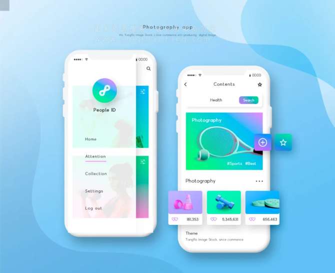 UI界面时尚购物APP单页风格展示PS模版设计素材图
