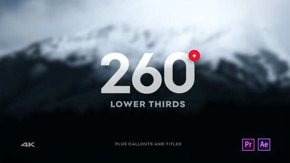 AE/PR模板-260个独特渐变标注图标字幕条标题动画 Lower Thirds-精品资源站