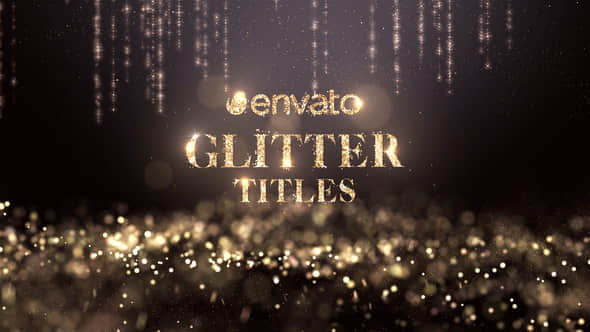 AE模板：高贵金色粒子背景颁奖文字标题片头 Glitter Titles-精品资源站