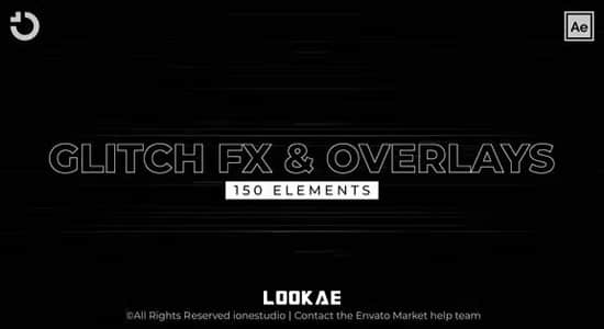 AE模板-150种故障干扰画面损坏毛刺特效叠加动画 Glitch FX Overlays-精品资源站