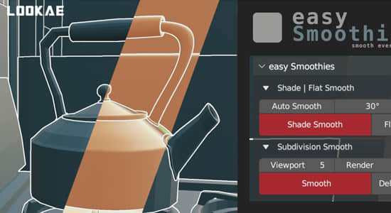 快速自定义模型平滑效果Blender插件 Easy Smoothies v1.0.0-精品资源站