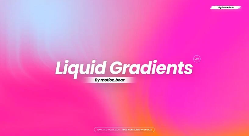 AE模板 抽象彩色渐变背景文字标题节奏快闪片头 Liquid Gradients – Opener