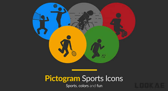 AE模板-奥运会体育运动项目人物形象动作MG图标动画 Pictogram Sports Icons-精品资源站