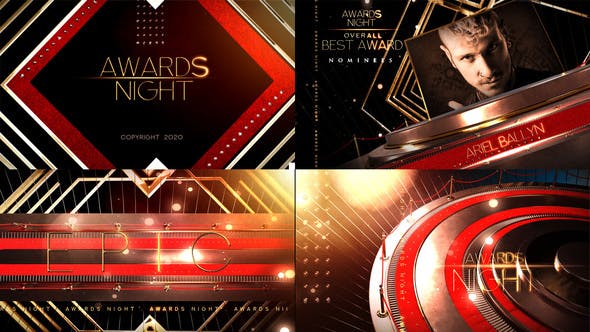 AE模板-晚会活动颁奖典礼包装介绍开场片头 Awards Show Broadcast Pack-精品资源站