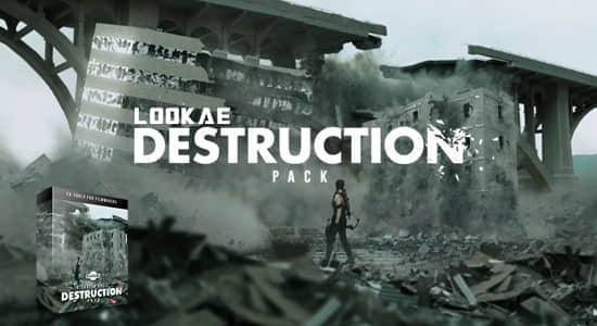 4K视频素材-123个楼房建筑倒塌地面墙汽车公共设施破碎特效合成+透明通道-精品资源站