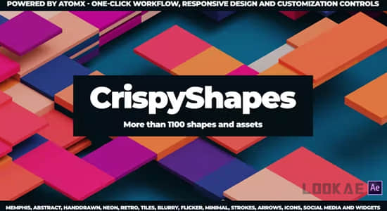AE脚本-1100种简洁运动图形ICON图标元素MG动画预设 CrispyShapes V1.2-精品资源站