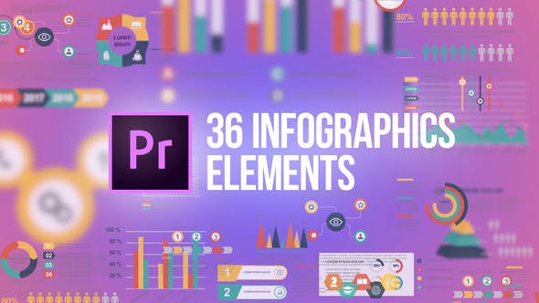 Premiere预设-36个公司企业商务信息数据图表动画 Infographics-精品资源站