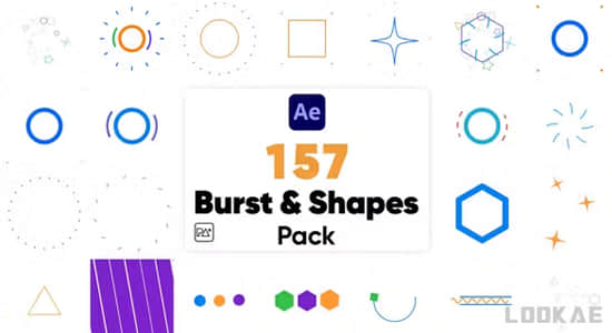 157个矢量彩色运动图形MG小动画AE模板 Burst and Shapes Pack-精品资源站