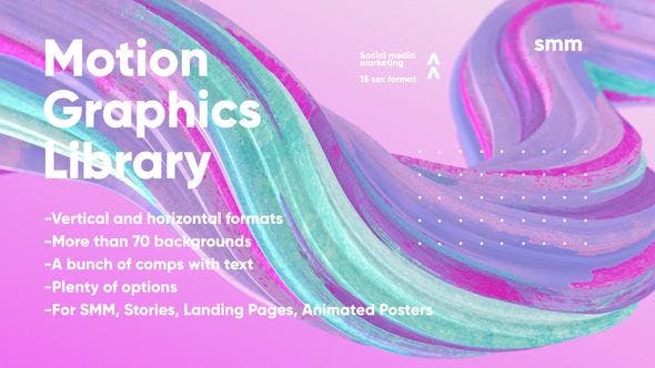PR模板-时尚绚丽抽象背景文字标题竖屏设计排版动画 Motion Graphics Library Premiere-精品资源站