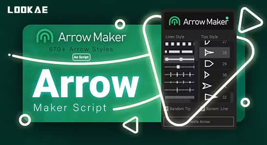 AE脚本-线条路径箭头动画生成器 Arrow Maker Script-精品资源站