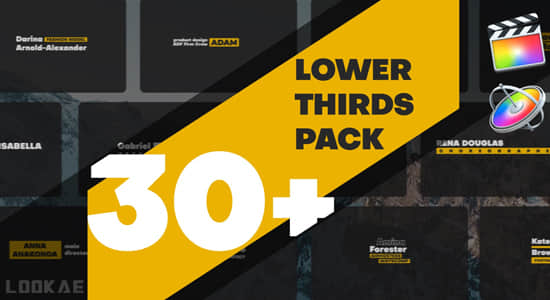 FCPX插件-30个现代流行简约字幕条标题动画预设 Lower Thirds Pack-精品资源站