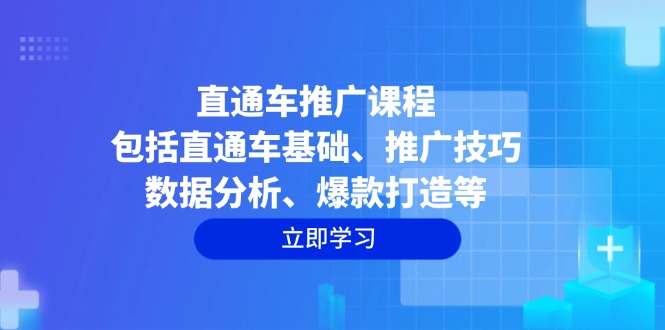 直通车推广课程：包括直通车基础、推广技巧、数据分析、爆款打造等-精品资源站