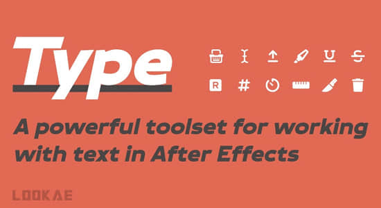 给文字添加特效动画AE脚本 Type V1.5.2 + 使用教程-精品资源站