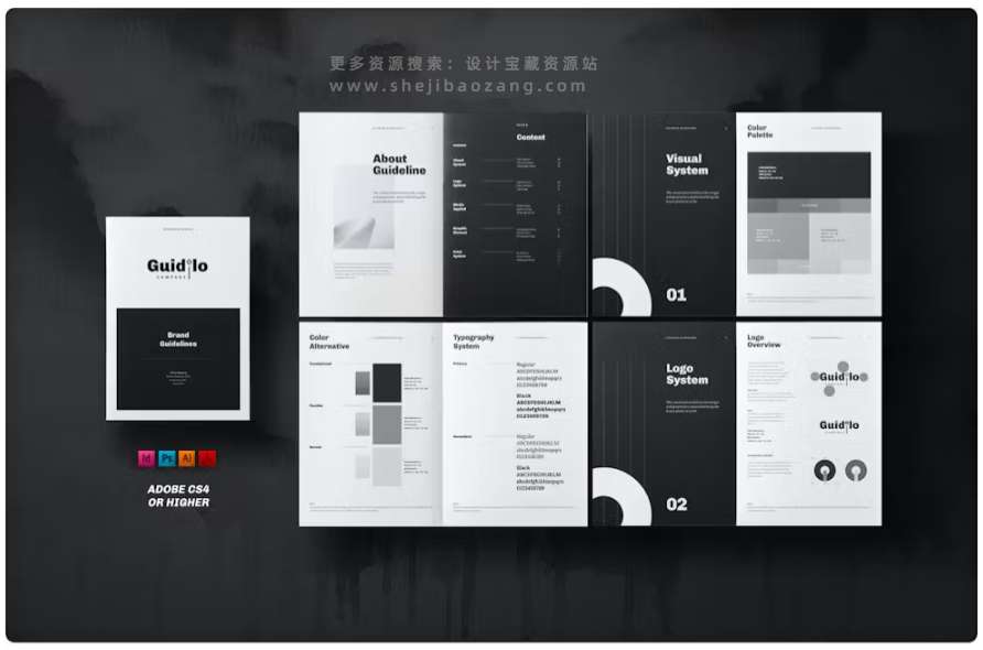 国外高级VI品牌展示PS/AI/ID模版Brand Guidelines-精品资源站