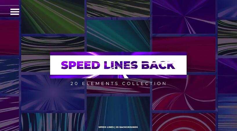 AE/PR动漫彩色速度线背景动画模板Speed Lines Backgrounds